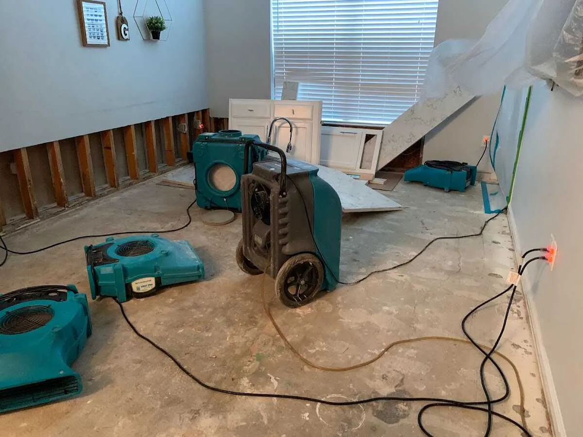 Dehumidifier in flood-cut room for Water Extraction & Removal in Bowie